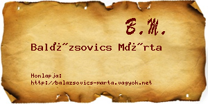 Balázsovics Márta névjegykártya
