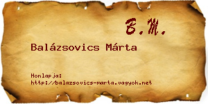 Balázsovics Márta névjegykártya