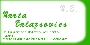 marta balazsovics business card