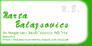 marta balazsovics business card
